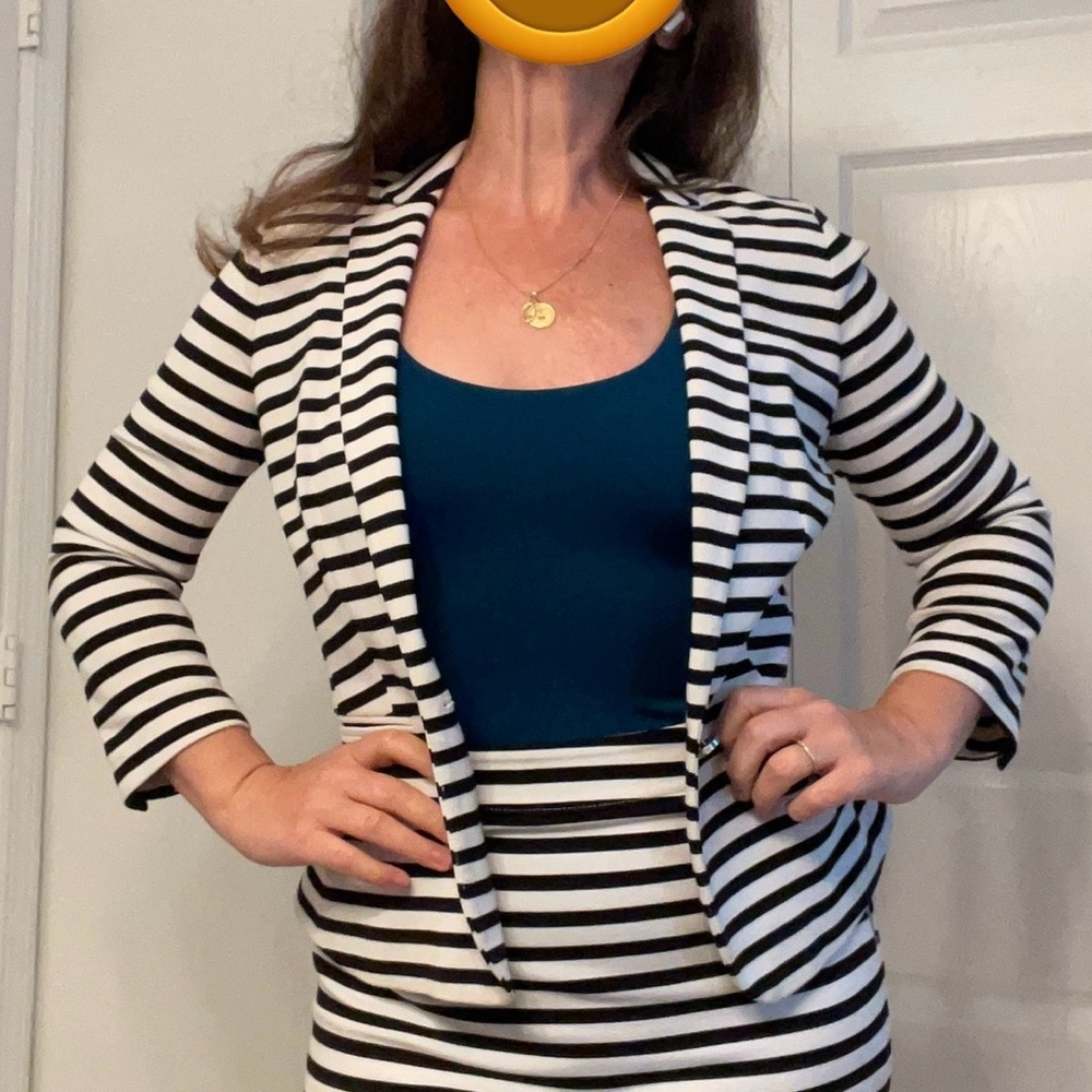 Striped Black and White Women's Suit